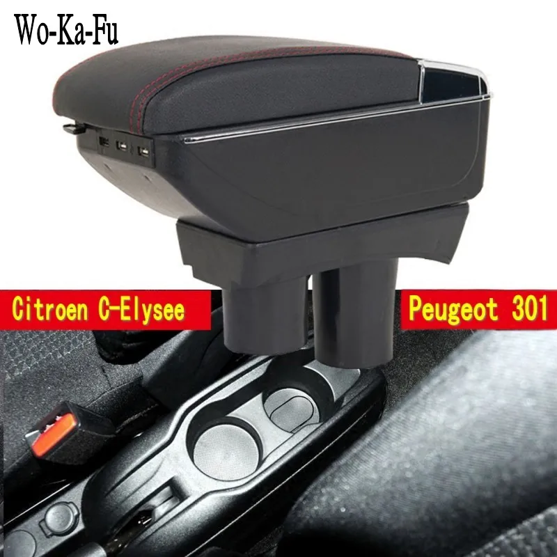 For C Elysee Elysee Peugeot 301 armrest font b box b font central Store content Storage