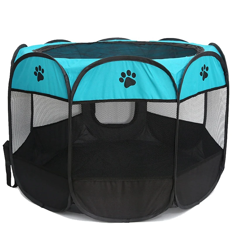 Портативный складной восьмиугольный забор для домашних животных 600D ткань Оксфорд водонепроницаемый устойчивый к царапинам палатка для собак для домашних животных на открытом воздухе Съемная Сетка S