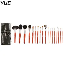 YUE Brand 18pcs Cosmetic Brush Goat Hair Make Up Brushes Fan Powder Foundation Eyeshadow Brushes