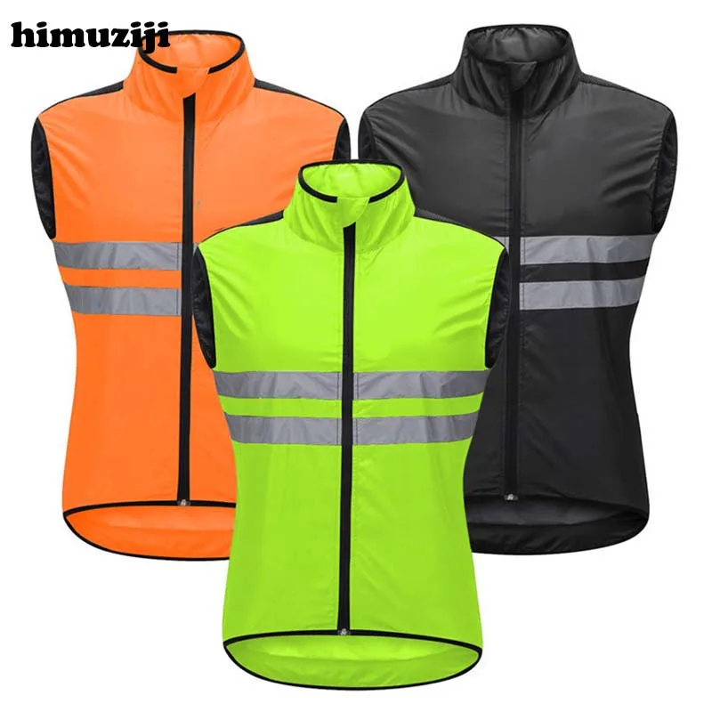 

Cycling Reflective Jacket Breathable Fold Visibility Sleeveless Safety Jersey Motorcycle Windproof off Road Night Riding Vest