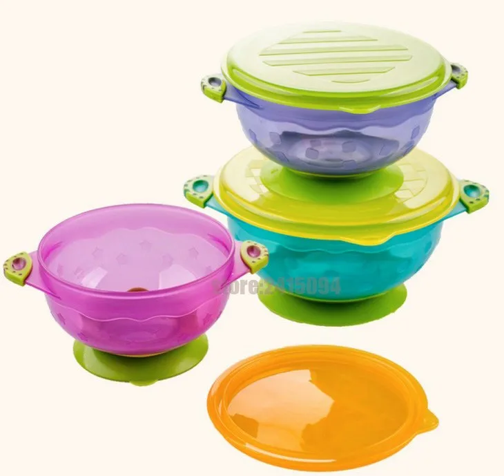 Оставайтесь положить Детские миски защита от проливов всасывания посуда для малышей Комплект кормления оснастки обучение контейнер для хранения продуктов Штабелируемая посуда