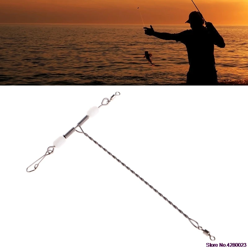 

2019 New Stainless Steel Luminous Beads Balance T-shape Swivel Snap Fishing Connector