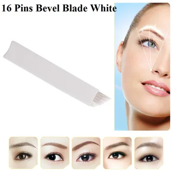 

Wholesale 500pcs 16 Pin Sterilized Permanent Makeup Manual Eyebrow Pen Blades 16 Needles for Eyebrow Tattoo Free Shipping