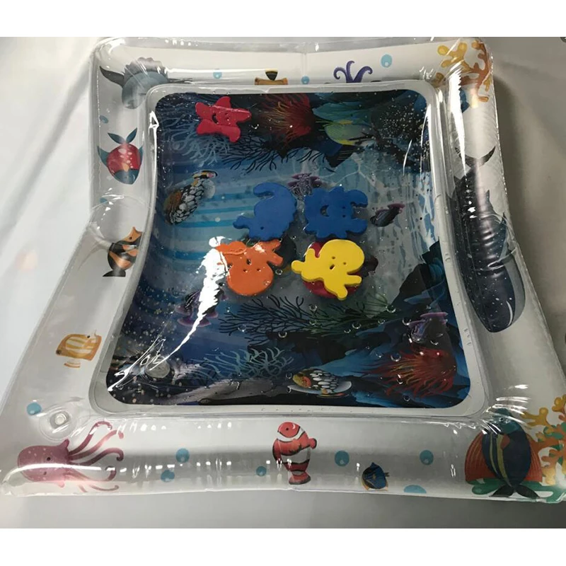 Water Mat for Baby Children Carpet Play Mat Tummy Time Inflatable Water Mat for Babies Developing Stimulation Motor Skills (7)