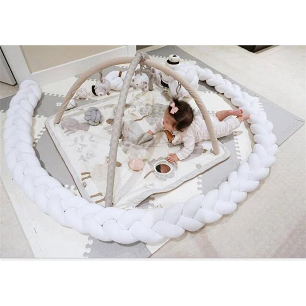 Завязанная узлом, заплетенная детская кроватка бампер DIY Ручная скручивающаяся кровать окружность узел полосатая наволочка