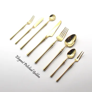 

Dinner Knife Fork Soup Coffee Scoop Gold Stainless Steel Tableware Set European-style Hot Dinnerware Full Set Gift Set 1pcs