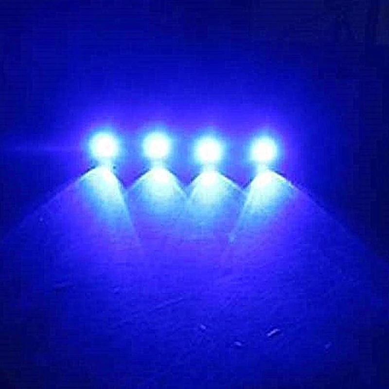 4x Blue LED Boat Light Silver Waterproof Outrigger Spreader Transom All Weather