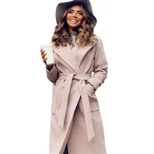 Женское пальто средней длины MVGIRLRU, шерстяное пальто с поясом и со съемным воротником, однотонная парка с карманами