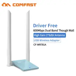 2 * 6dbi антенна Wi-Fi USB беспроводной Wifi адаптер двухдиапазонный 2,4 + 5 ГГц 650 Мбит/с 802.11AC 802,11 a/b/n/g/AC сетевой адаптер ключ