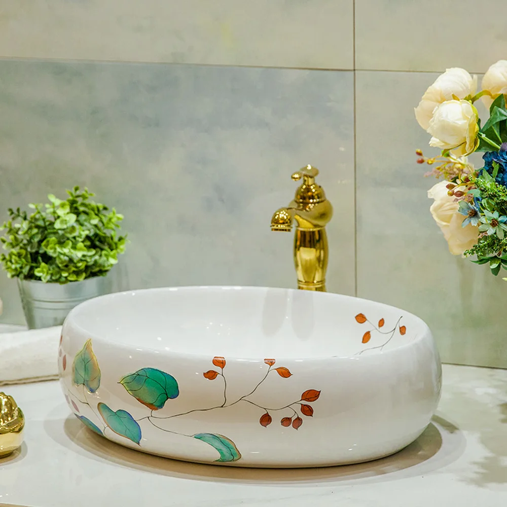 

A1 Simple bathroom ceramic wash basin art washbasin on the round basin LO618520