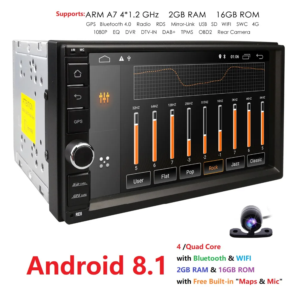 

Android 9.0 in Dash 7 inch GPS Car Stereo Universal Double Din Car Radio Support WiFi Bluetooth,GPS,RDS,Radio,DVR,DAB,MAP,4G,SWC