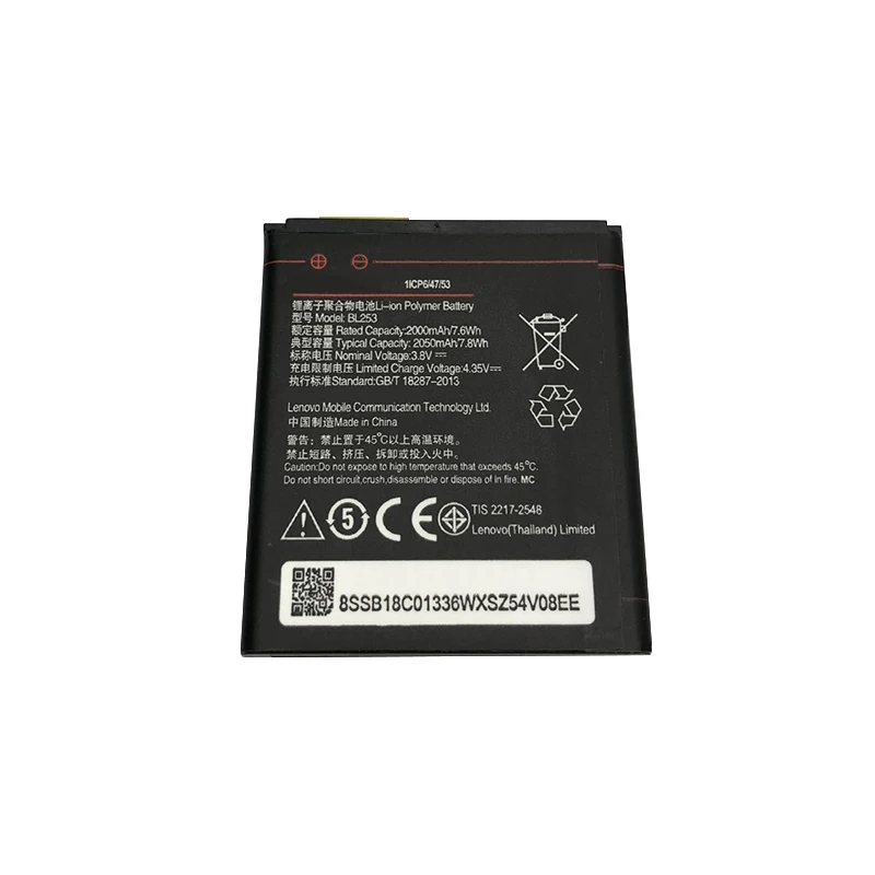 

Goldfox New 2000mAh BL253 Rechargeable Li-ion Phone Battery For Lenovo A2580 A2860 Replacement Battery Backup Batteria