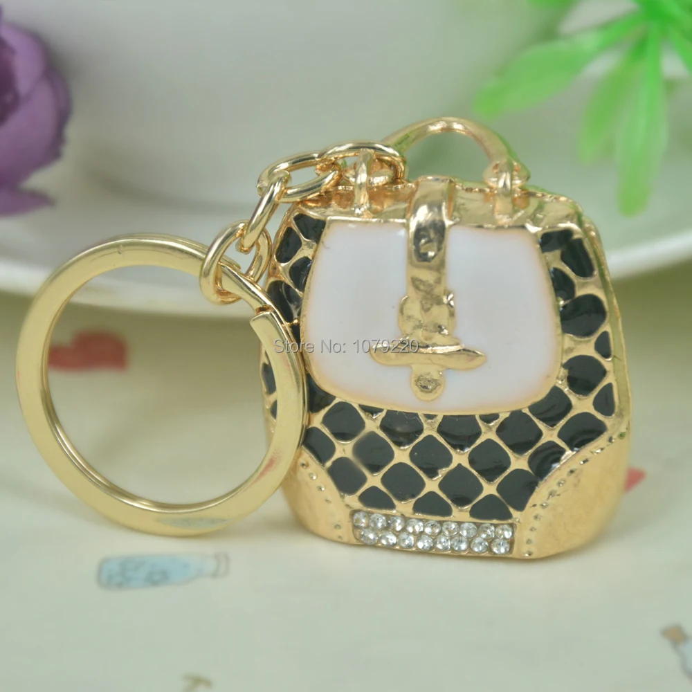 Girl Women Handbag Keyring Rhinestone Crystal Charm Jewellery Women Bag Pendant Car Key Chain Valentine's Day Christmas Gift