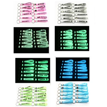 

Car Styling Luminous Silicone Sticker Key Ring For Renault Audi Bmw Fiat Daewoo Vw Kia Lada Hyundai Mazda Car Accessories