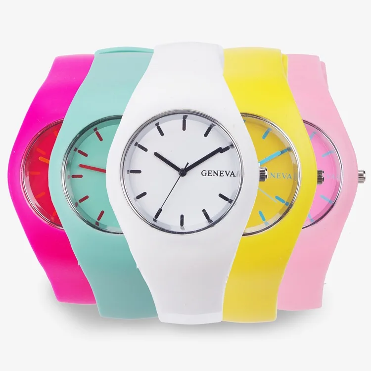 NEW Women Casual Soft Silicone Soild Color Watches Unisex Simple Sweet