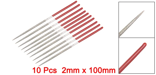 UXCELL Red Plastic Handle Rock Diamond 5mm X 180mm Round Needle File Files - Ali
