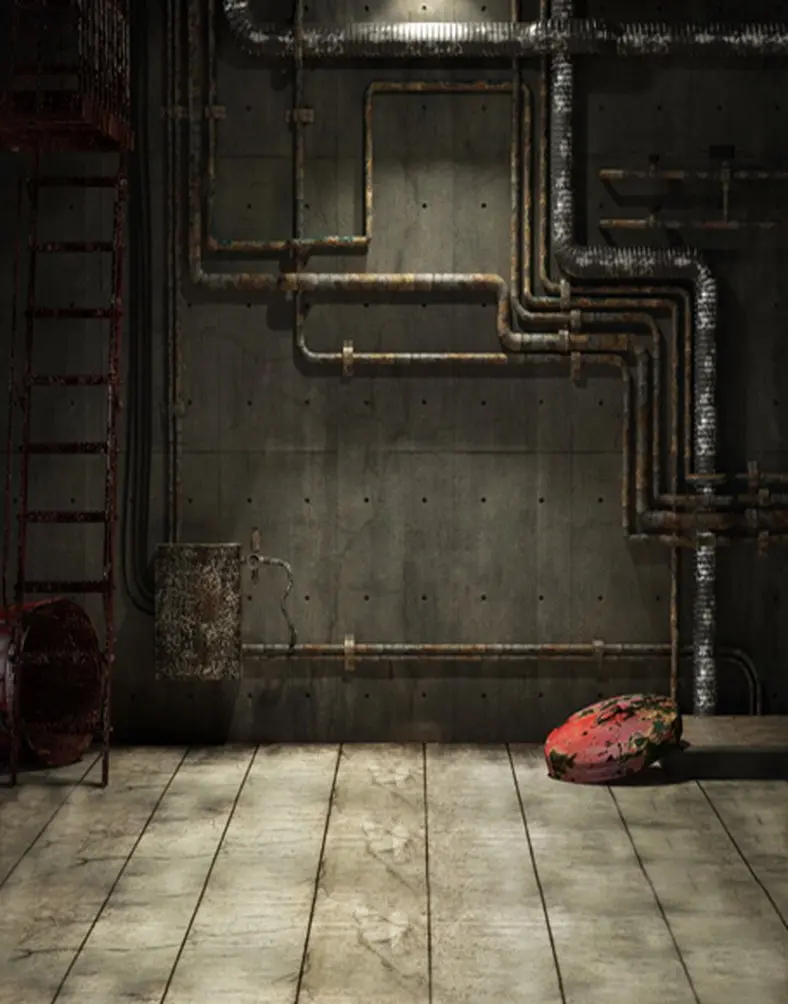 

Фон для фотосъемки с изображением деревянного пола подвала трубопровода 5 х7 футов