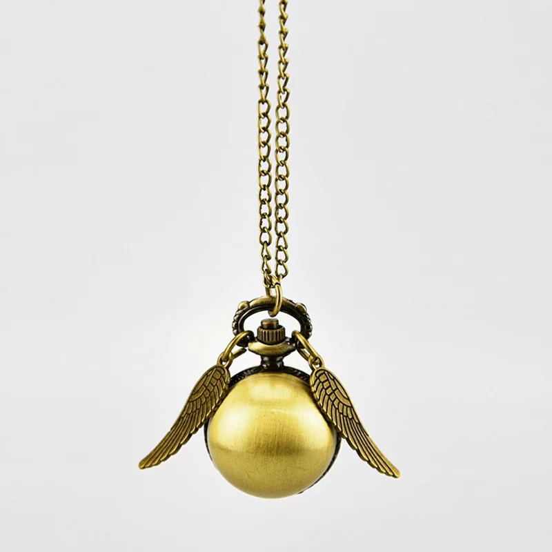 Модные Гарри Голден снитч с крыльями светильник круглые карманные часы мужские часы женские часы свитер цепь ретро карманные часы