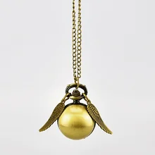 Модные Гарри Голден снитч с крыльями светильник круглые карманные часы мужские часы женские часы свитер цепь ретро карманные часы