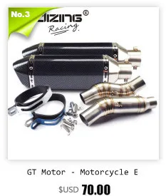 GT мотор-мотоцикл выхлопных среднего трубы круглые глушитель для Kawasaki Z1000 2010- без выхлопных Slip-On