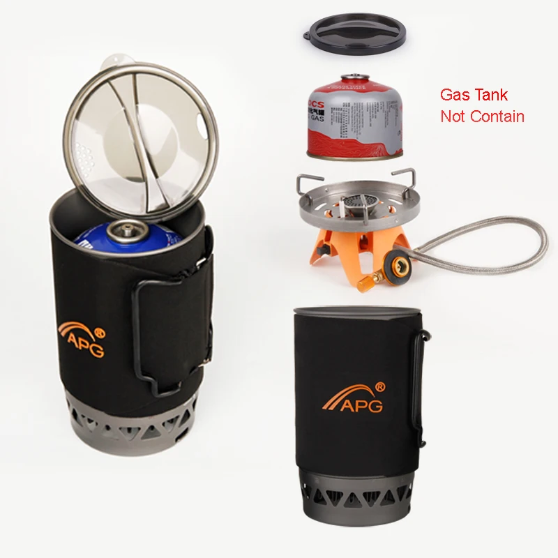 Camping Gas Stove Heat Exchanger Pot Fires Personal Cooking System Portable Multi Split Furnace Burners Camping Equipment