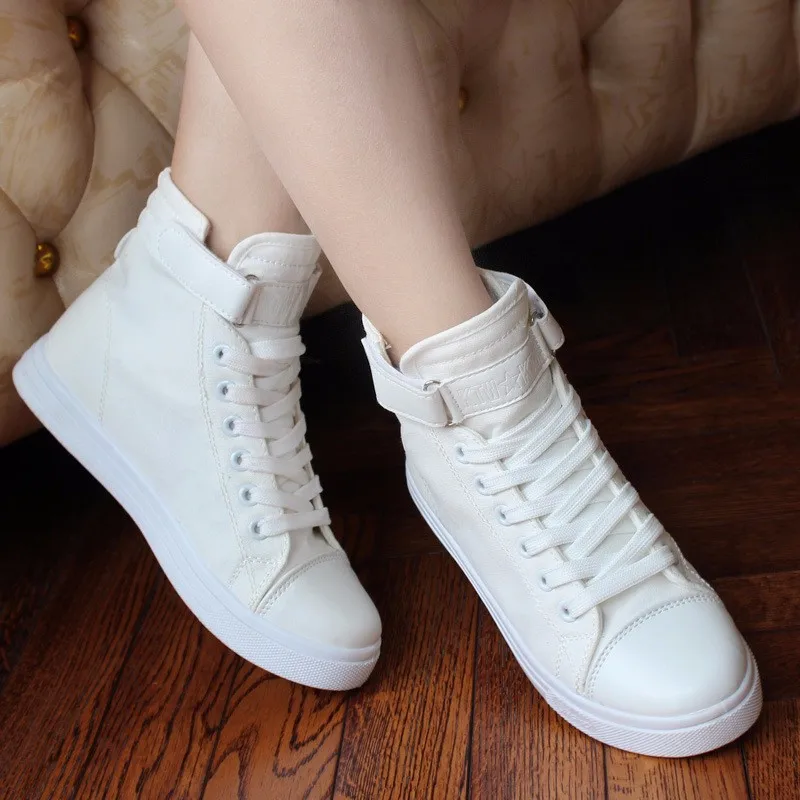 Flat High Top Canvas Women Shoes 17 Colors Spring Autumn Women's Flats Espadrilles Lace Up Casual Shoes Foot 22-24.5CM YD87 (18)