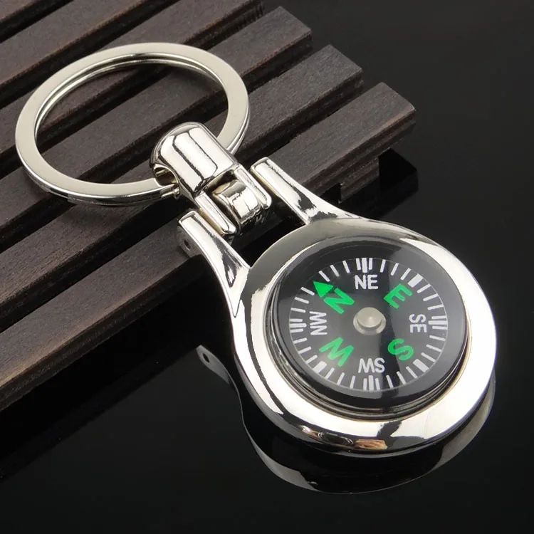 New arrival compass keychain blank sublimation keychain metal keychain