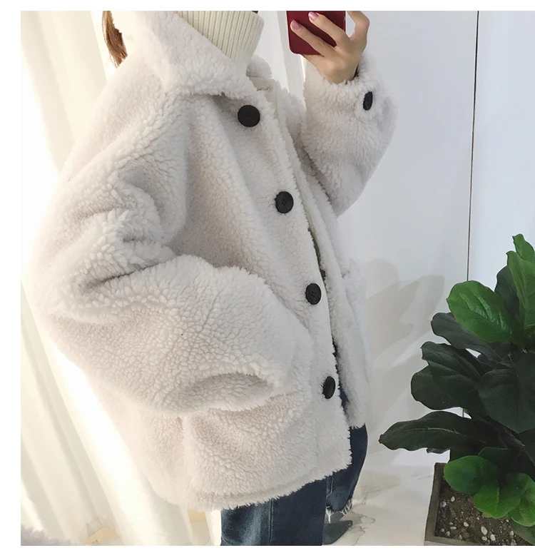 Best Women Wool Coats 2018 Fashion Winter Lambs Fur Loose Big Code 100%Wool  Overcoat   Fur Multiple Colors 14
