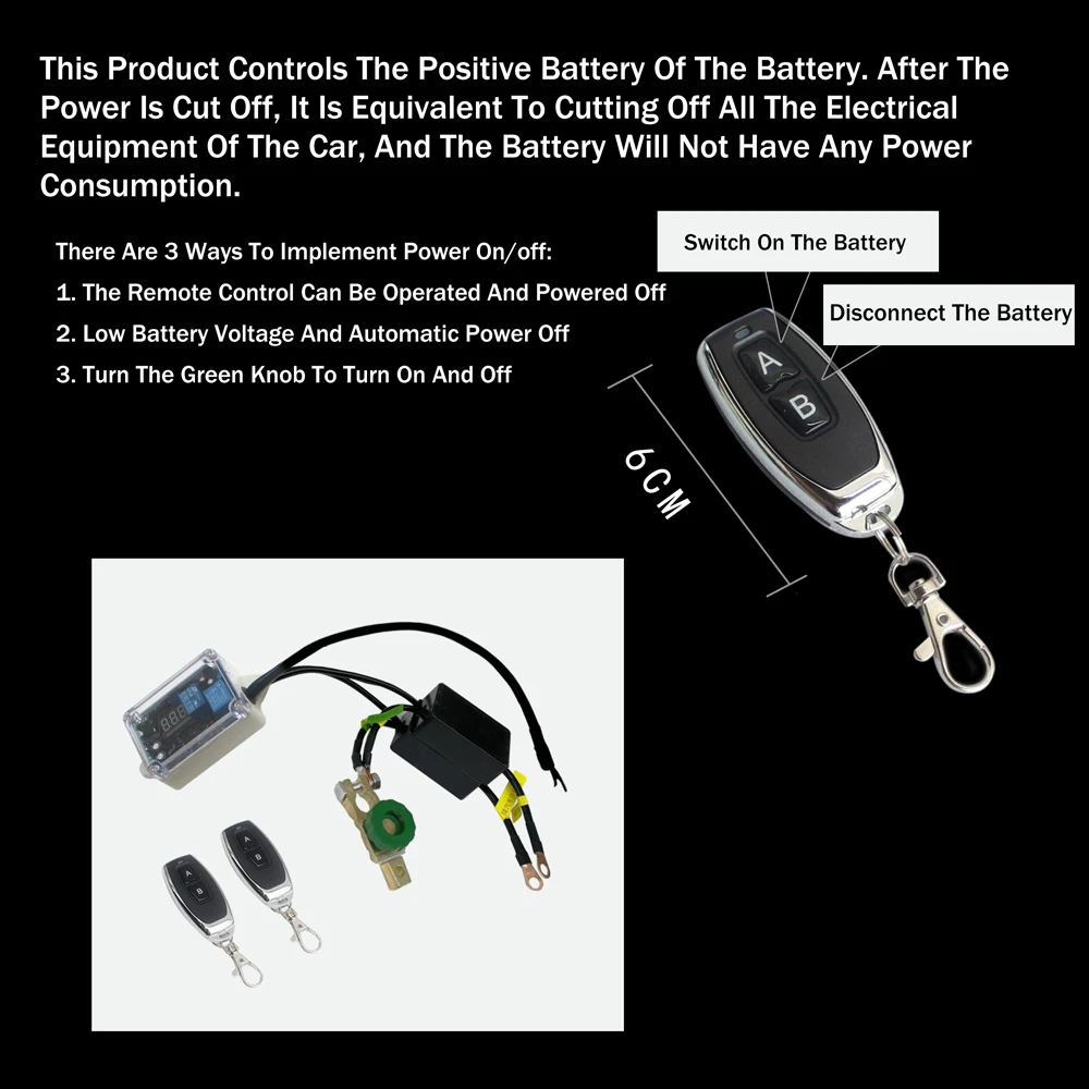 US $69.06 Auto 12v Battery Automatic Smart Circuit Breaker Protector Remote Control Switch Battery Manager Isolation Battery Disconnect