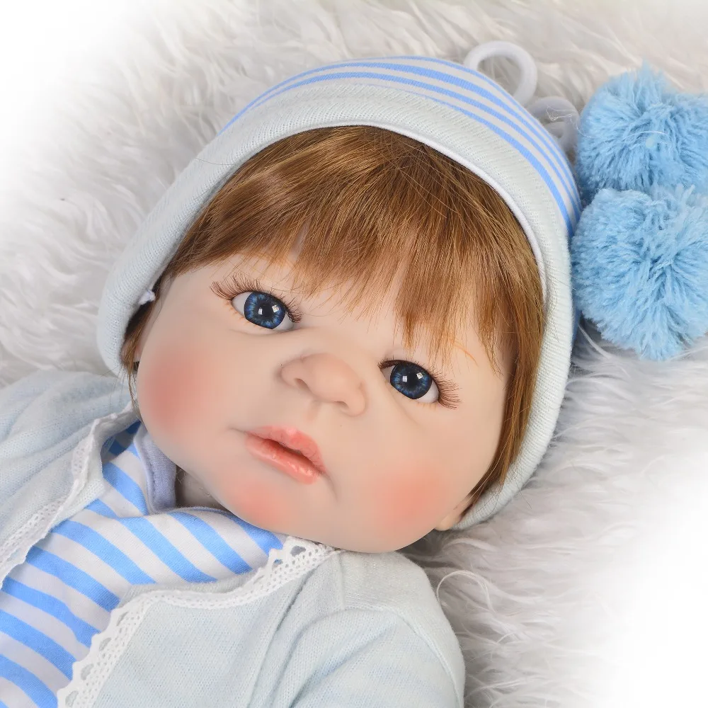 Bebes reborn menino 57cm full silicone reborn baby boy girl dolls