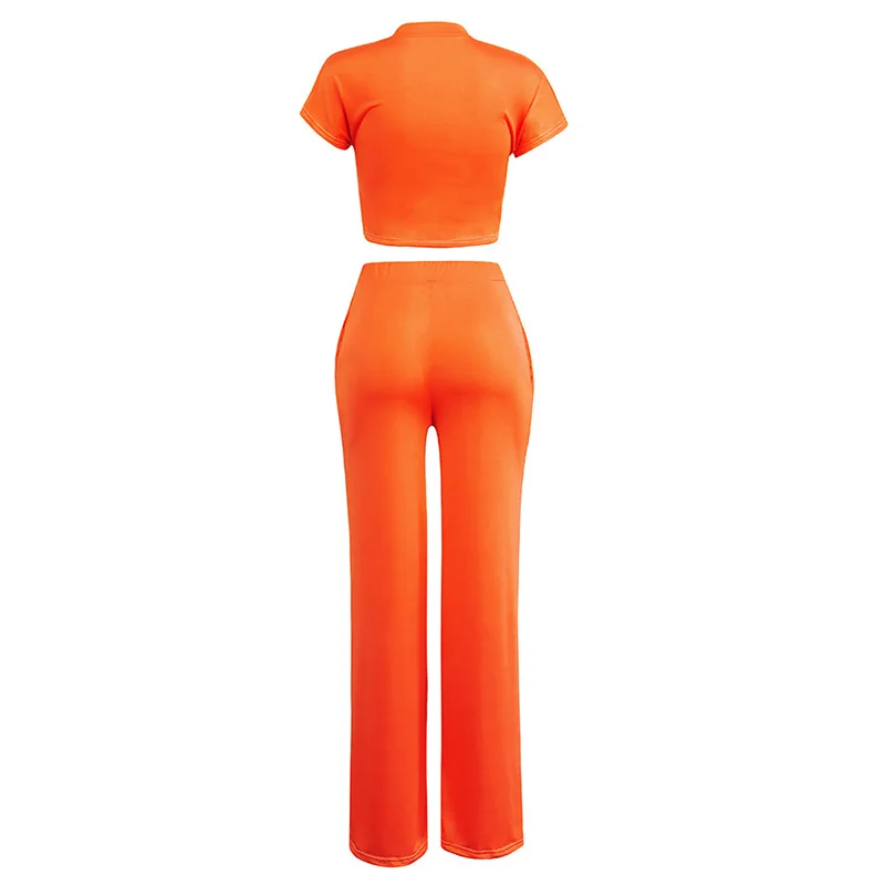 ShejoinSheenjoy Summer 2 Pieces Sets Women Suit Sexy O-Neck Short Sleeve Top And Pockets Long Pants Women Set Clothing 3 Colors (12)
