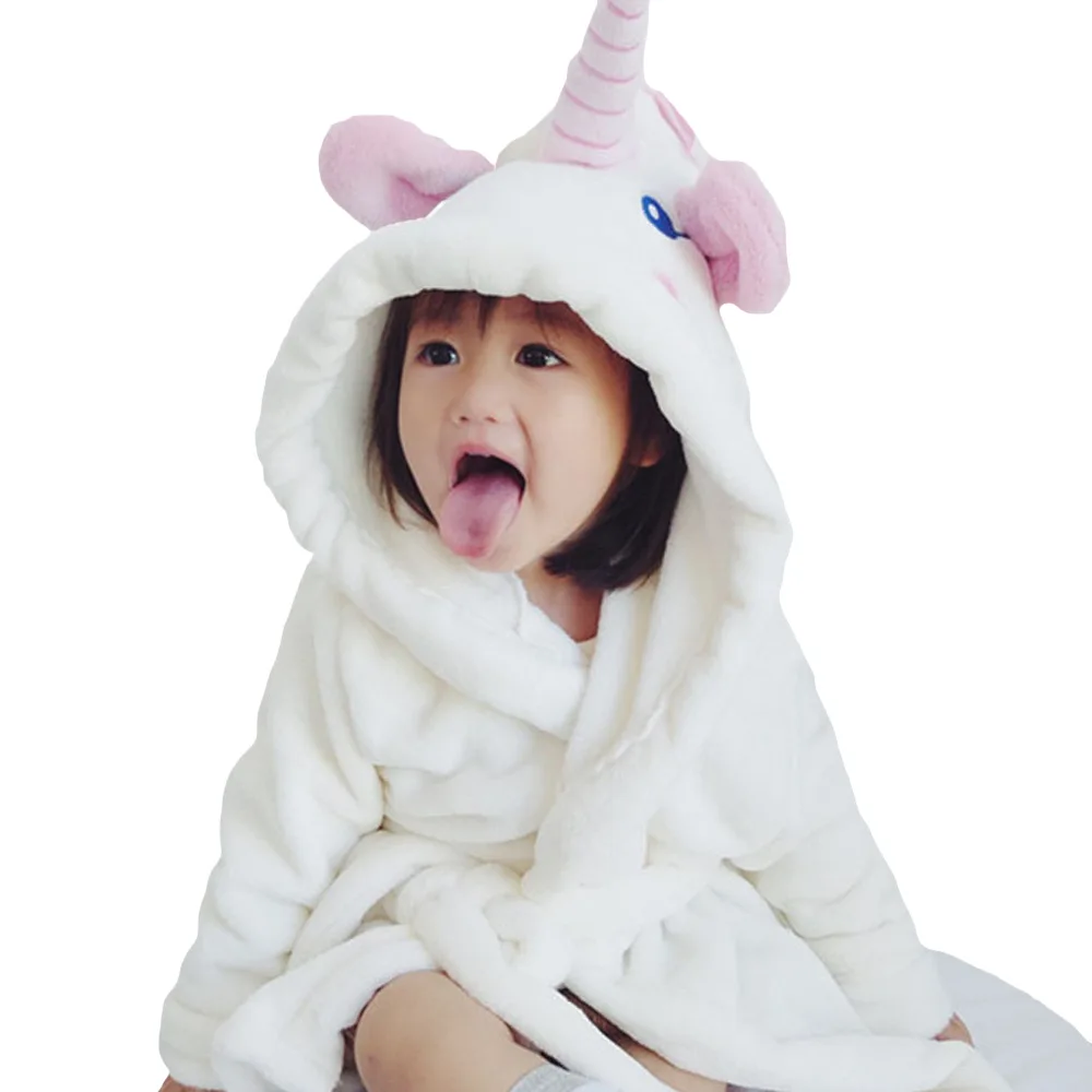 

Kids PJs Sweet Unicorn Elf Robe Flannel Animal Stitch Pajama for Mom Daughter Matching Sleep Family Clothes
