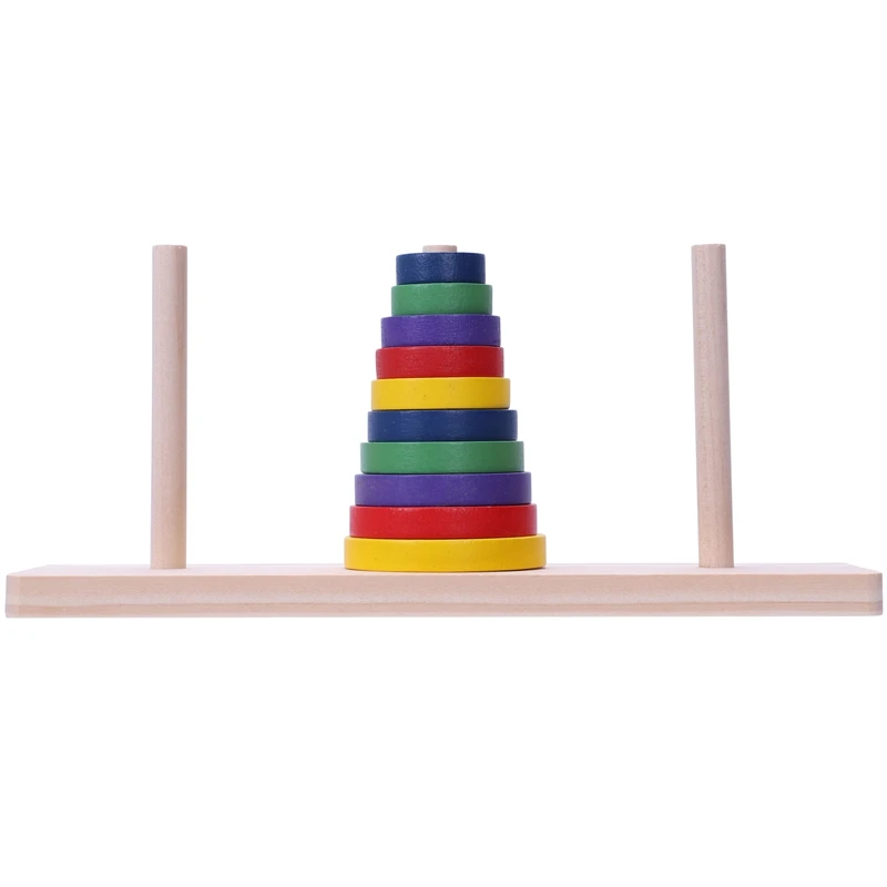 

Wooden Colorful Ten-storey Tower of Logic Puzzle Brain Teaser Intellectual Toy