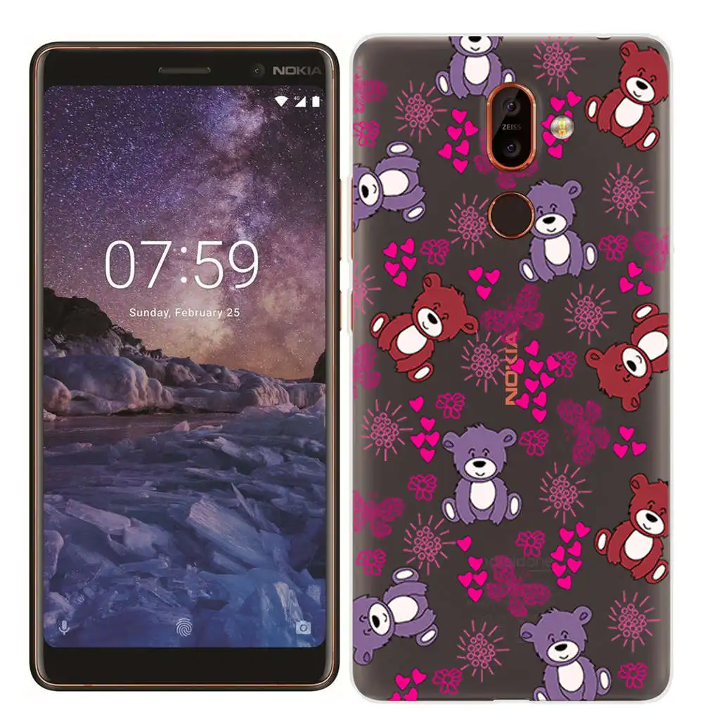 For Nokia 7 Plus Soft TPU Fundas Painted Silicone Case for Nokia 2.1 3.1 5.1 6.1 Smart Back Cover for Nokia 3 5 6 7 8 ShockProof (19)