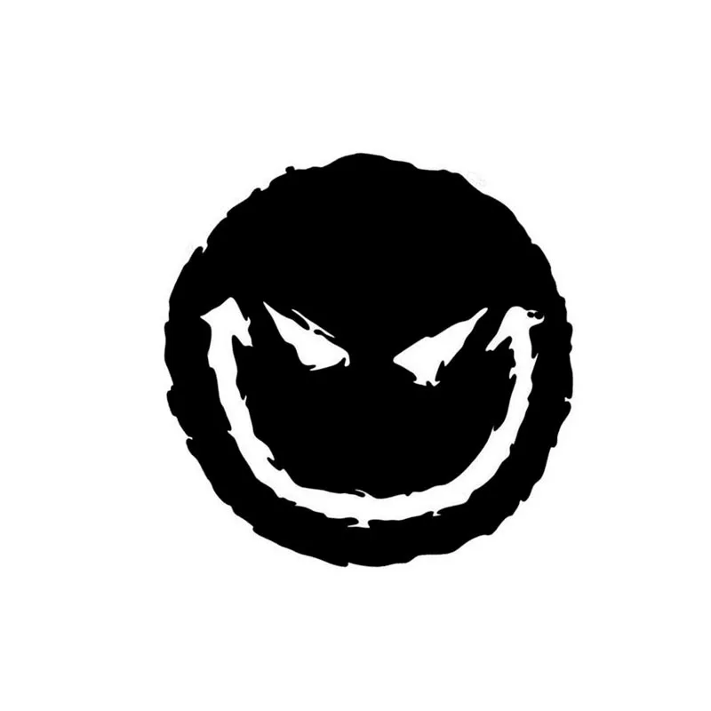 

12.9*13CM Evil Smiling Face Emblem Fashion Car Stickers Vinyl Decal Black/White Automobile Body Cover PVC Creative Glue Sticker