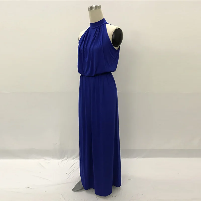 Kostlich Loose Casual Plus Size Ladies Dreses Elastic Waist Back Bow Tie Sexy Women Long Dress O-Neck Sleeveless Summer Dress (23)