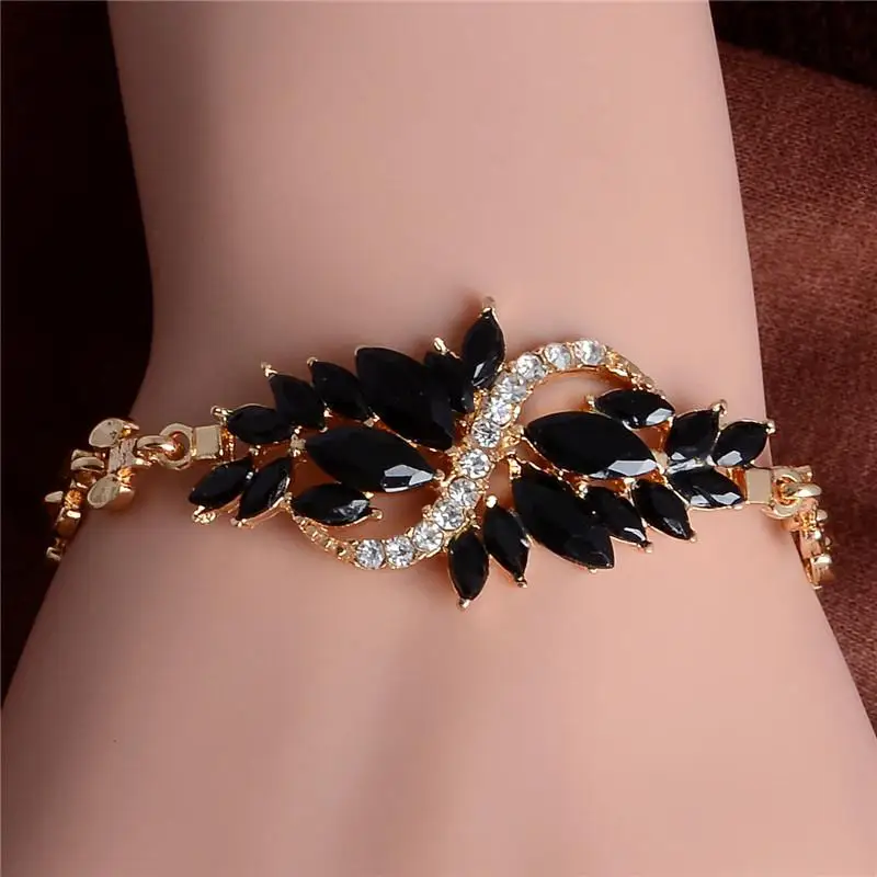 MISANANRYNE, винтажные разноцветные браслеты с кристаллами для женщин, 3 типа, золотой браслет-цепочка, капля воды, кубический циркон, свадебные ювелирные изделия