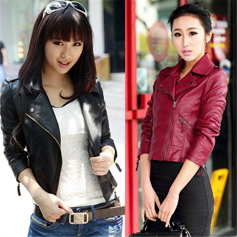 amazing  2020 Women Spring Autumn Faux Leather Jacket Short Paragraph Slim Fit Coat Outwear giacca veste Muj
