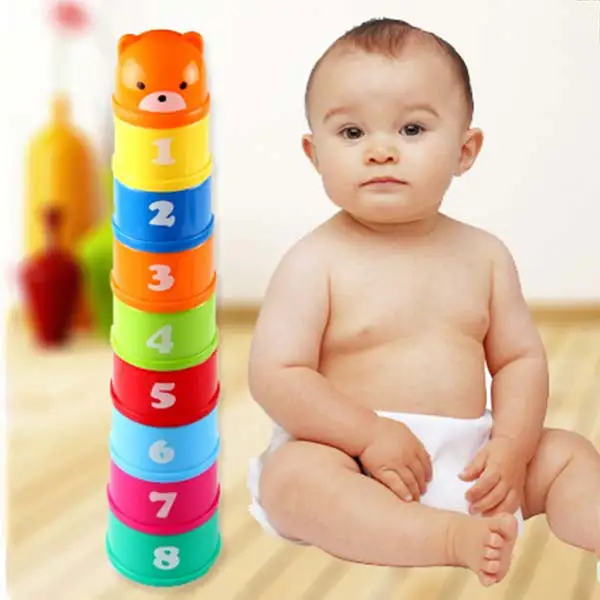 9pcs Baby Children Kids Educational Toy Building Block Figures Letters Folding Cup Pagoda Gift -17 M09 baby-blocks : image 9pcs Baby Children Kids Educational Toy Building Block Figures Letters Folding Cup Pagoda Gift -17 M09 baby-blocks