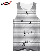 UJWI Лето Горячая Распродажа Мужская Спортивная майка 3D печать музыкальная нота Большой размер Досуг 5XL спандекс человек