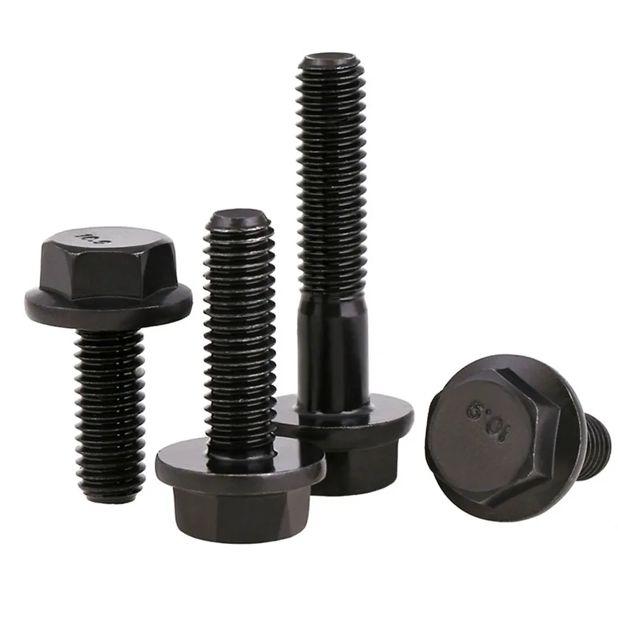 

5Pcs M6 M8 GB5789 Grade 10.9 Hexagonal Flange Bolts Flange Screws Hexagonal Belt Pad Full Thread/Partial Thread