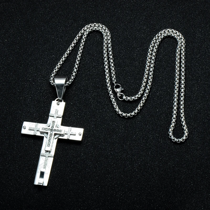 D & Z Religion золотистого цвета Двухслойное ожерелье из нержавеющей стали подвески