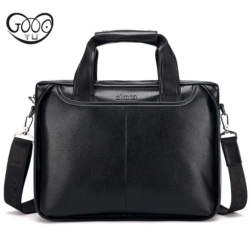 

Men's new practical fashion new business shoulder bag cross-style square high-quality PU leather skewed briefcase trendy men's h
