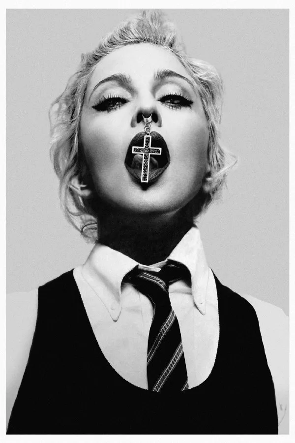 Madonna Cross Black White Picture Music Poster Silk Fabric Printing