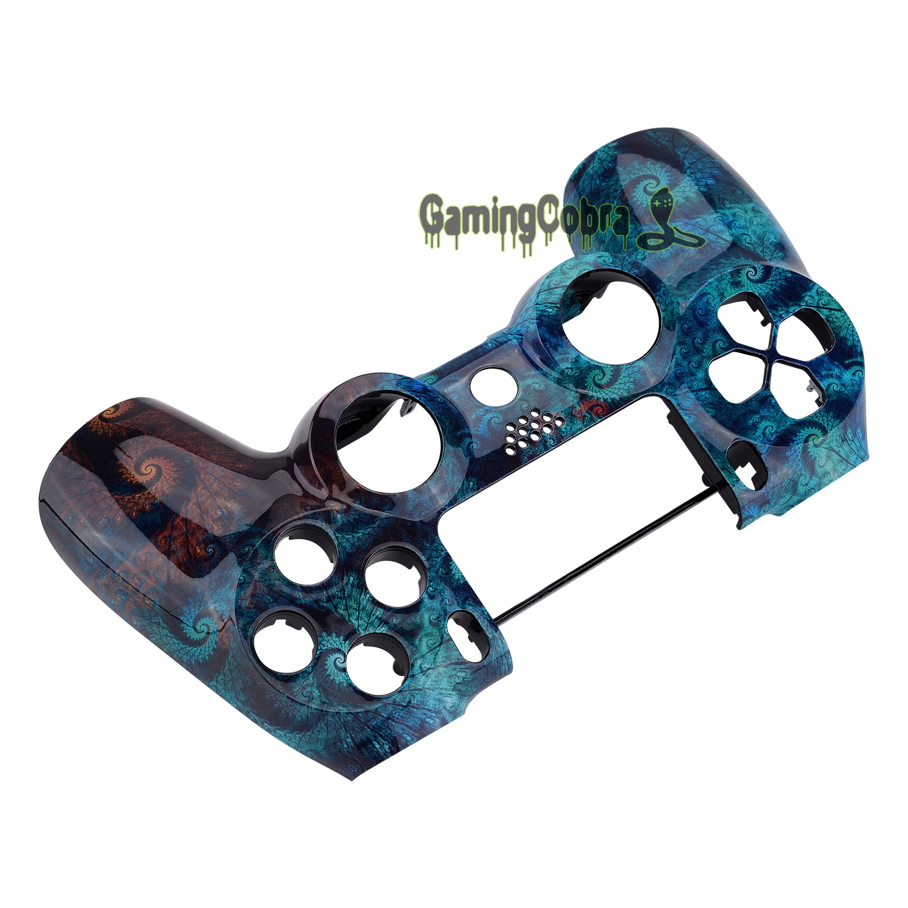 Spiral Patterned Faceplate Front Housing Shell Replacement Part for PS4 Slim Pro Controller CUH-ZCT2 JDM-040 JDM-050 JDM-055