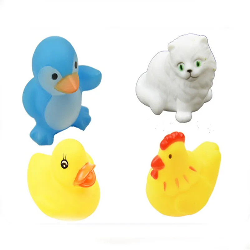 Abbyfrank 13pcs/set Bath Cute Soft Water Toy For Children Rubber Float