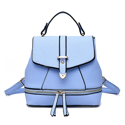 LITSINGWANG женский многофункциональный рюкзак в европейском и американском стиле для девочек-подростков, маленькие Сумки из искусственной кожи, модная сумка - Цвет: Небесно-голубой