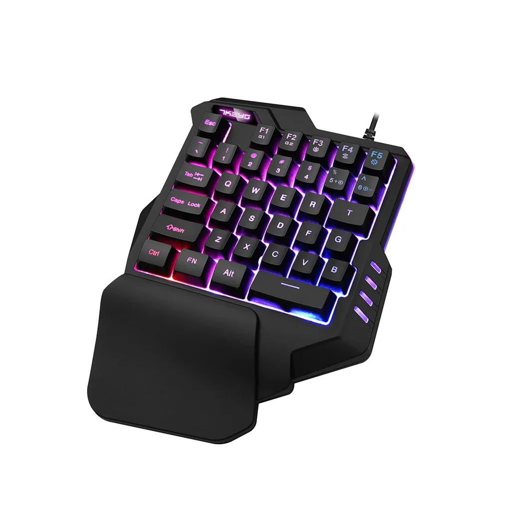 VOBERRY G30 кабель игры RGB светодиодный Подсветка клавиатуры пленочная клавиатура Профессиональная игра с одной рукой