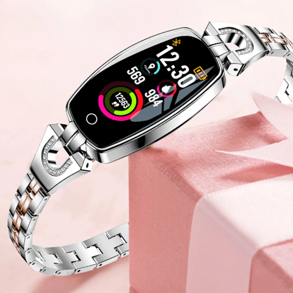 

696 Women Digital Smartwatch New Luxury H8 Intelligent Wristwatch Waterproof Smart Watch Heart Reat Pedometer For iPhone Android