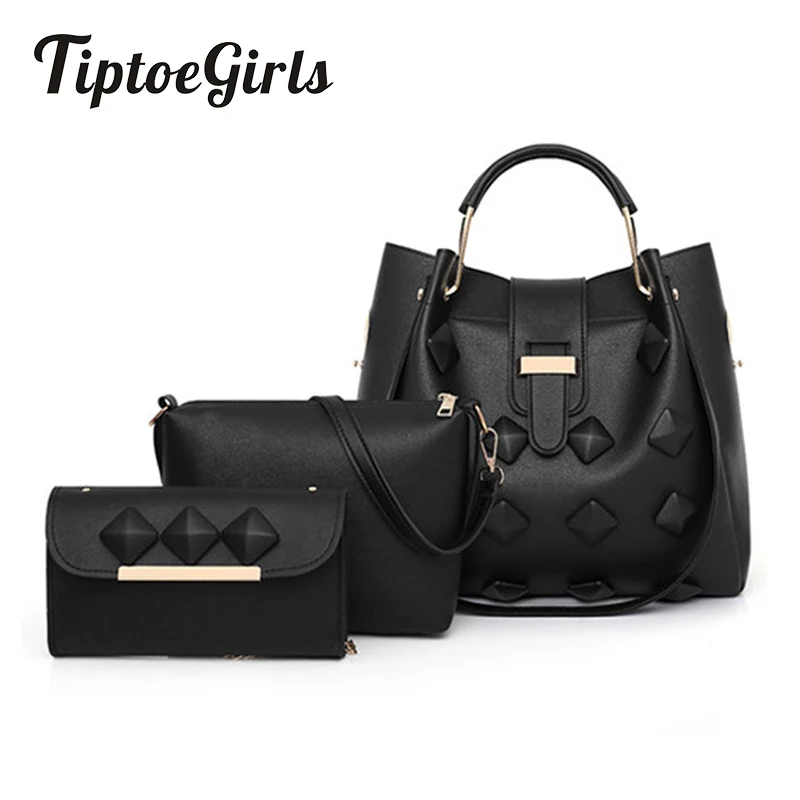 

Personalized Nail Three-Piece Handbag Korean Version of the New Fashion High-Quality Leisure Wild Shoulder Messenger Bag